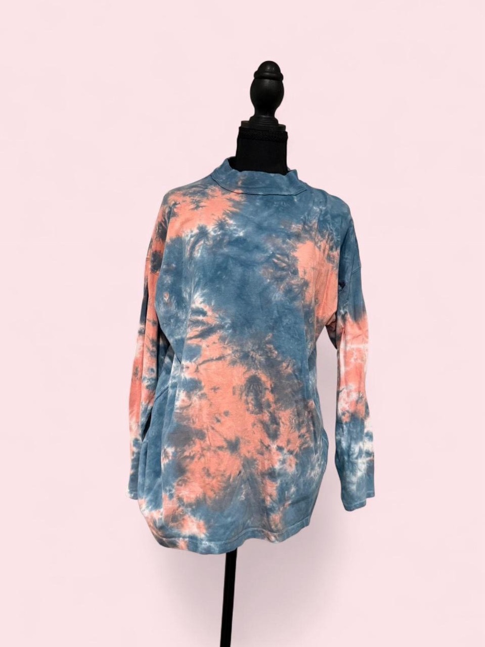 Free People Long Sleeve Top - Blue & Peach